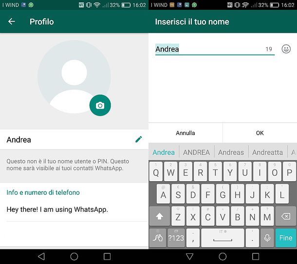 Come cambiare il nome del profilo su WhatsApp