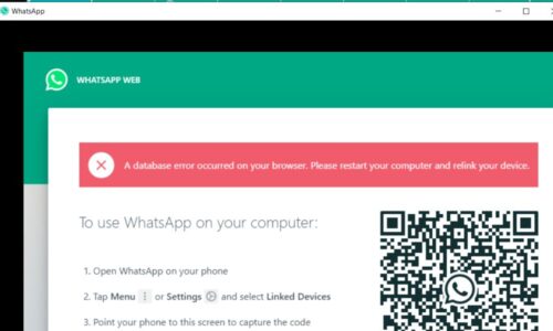 Errore whatsapp web “database error occurred on your browser. Please restart your computer and relink your device” [Risolto]